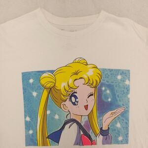 Sailor Moon Anime Graphic Short Sleeve Crew Neck T Shirt Mens Size L White